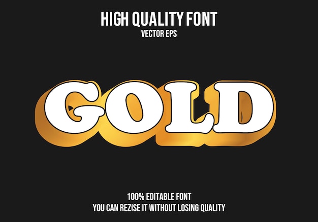 Gold Editable text Font Effect