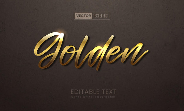 Vector gold editable vector text effect