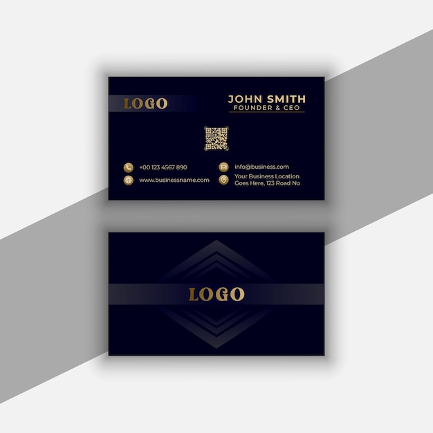 Gold effect business card design template