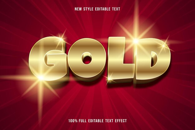 Gold effect editable text effect style luxury