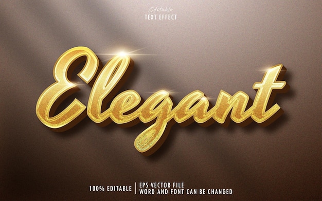 Vector gold elegant 3d editable text effect