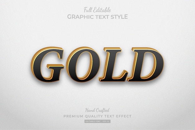 Gold elegant editable premium text effect