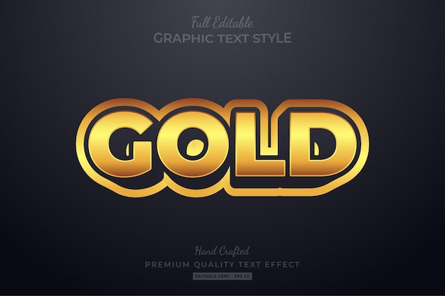 Gold elegant editable text style effect