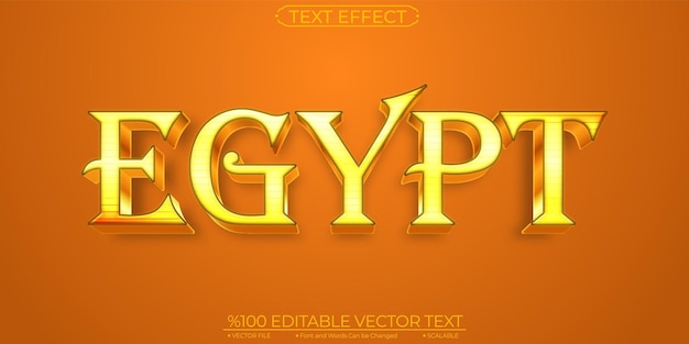 Gold Elegant Egypt Editable and Scalable Vector Text Effect