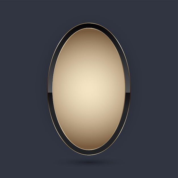 A Gold ellipse shape button vector illustration 3d golden glossy elegant design for empty oval