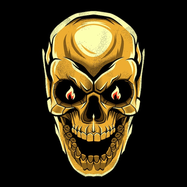 Vector gold evil skull  design