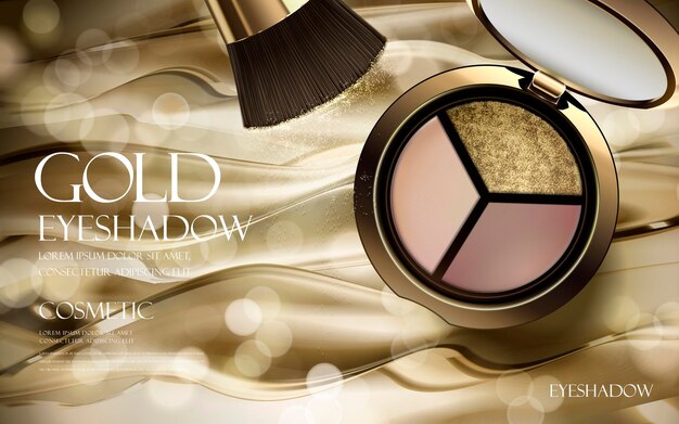 Gold eyeshadow ad