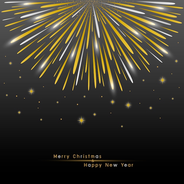 Vector gold fireworks background