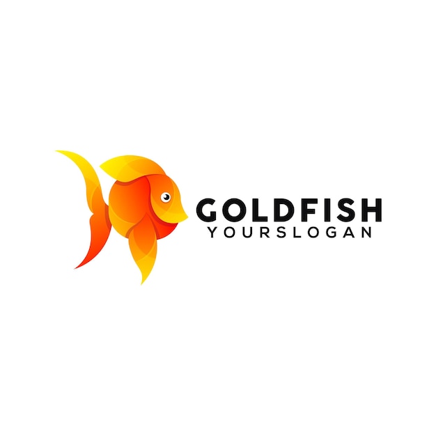 Vettore modello di progettazione del logo colorato pesce d'oro