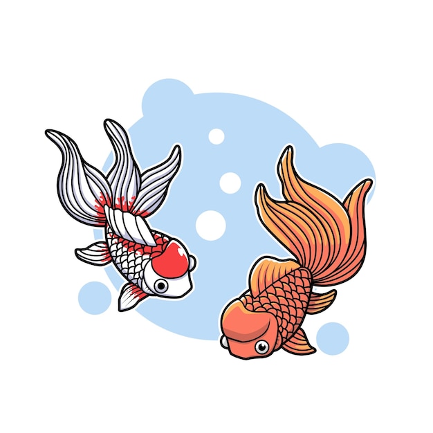 Золотая рыбка иллюстрация векторный дизайн