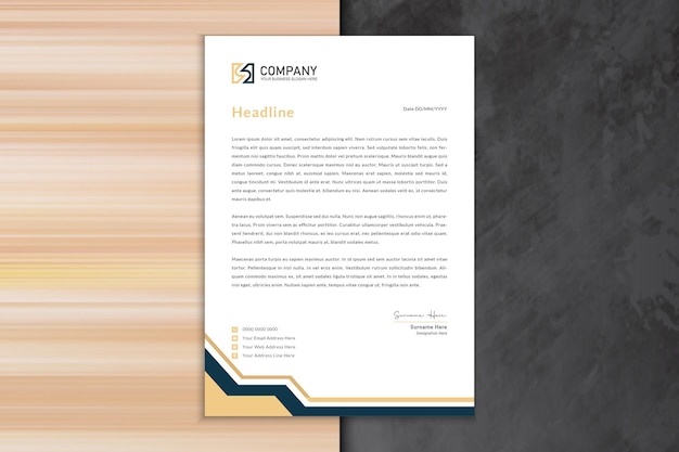 Gold Flat design minimal letterhead