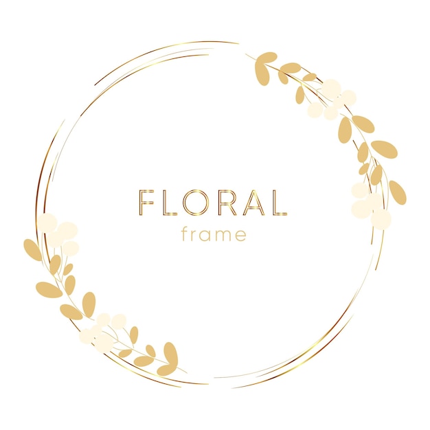 Gold floral frame background