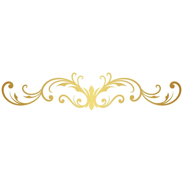 Gold floral ornament border vector