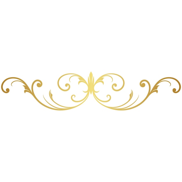 Gold floral ornament border vector