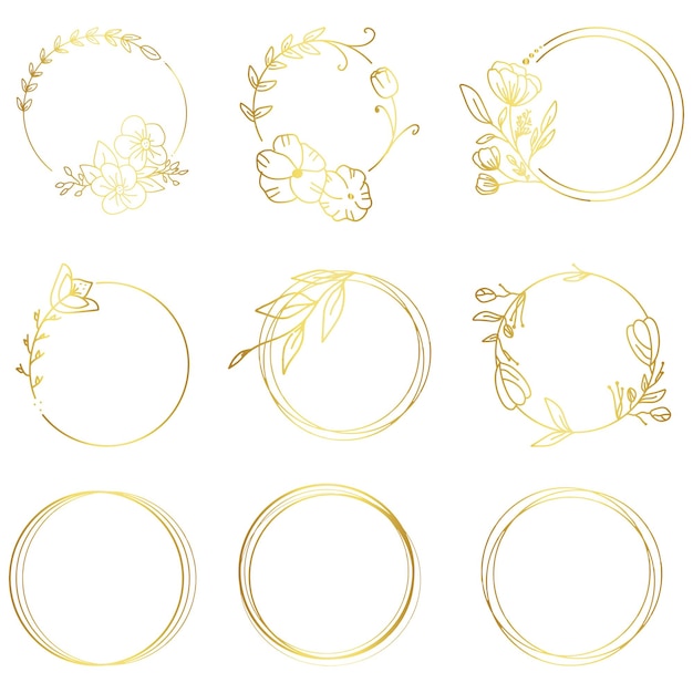 Gold floral ring frame collection