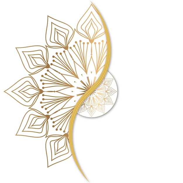 Vector gold flower on a blue background