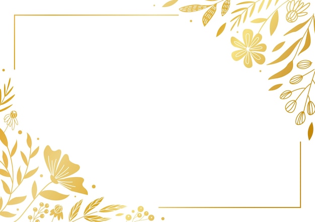 Vector gold flower frame