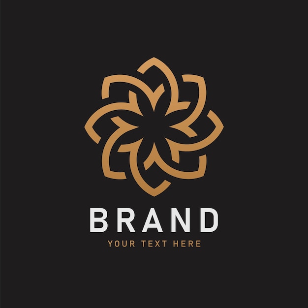 Gold Flower symbol logo vector template