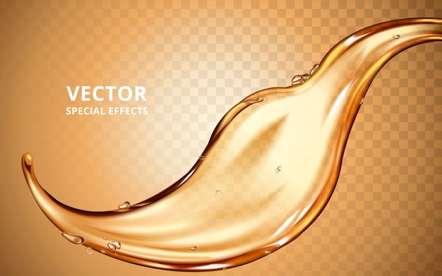 Vector gold fluid flow element, can be used as special effect