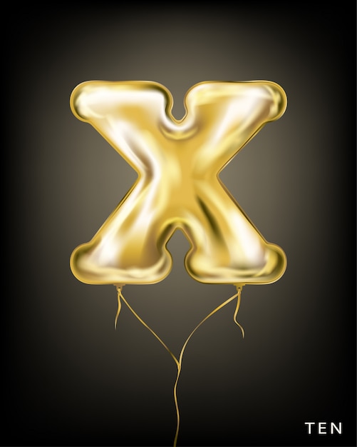  gold foil balloon X form