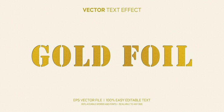 Gold foil paper editable text effect