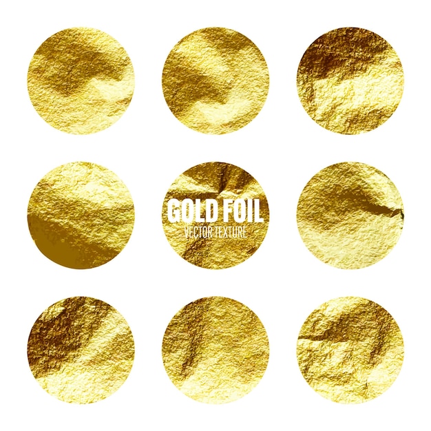 ゴールドフォイル 輝くハンドメイドサークル 金色の輝くテクスチャーパターン 豪華な輝く手描き