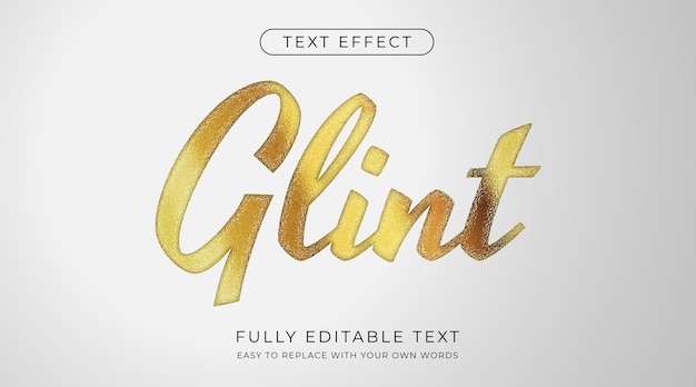 Vector gold foil text effect editable font style