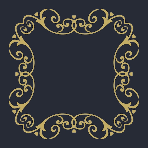 Premium Vector | The gold frame on a black background