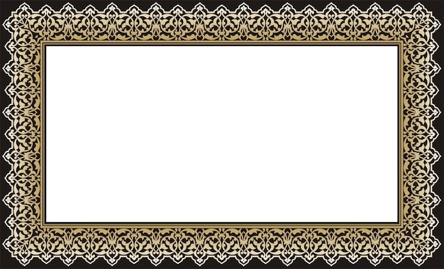a gold frame border rectangular shape eastern style elements arabic ornament