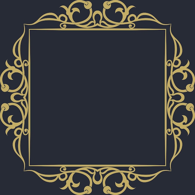 A gold frame on a dark background