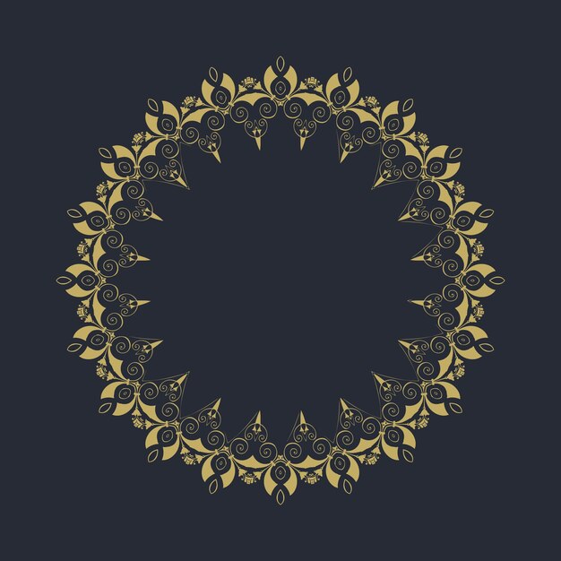 A gold frame on a dark blue background