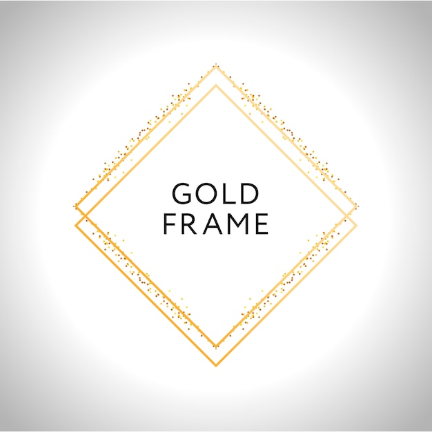 Gold frame decor isolated