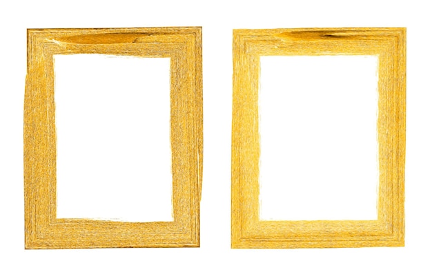 Gold Frame Isolated on White Background.