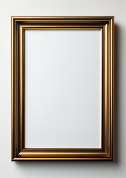 Gold frame vector on white background