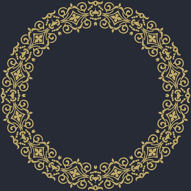 A gold frame with a border on a dark background