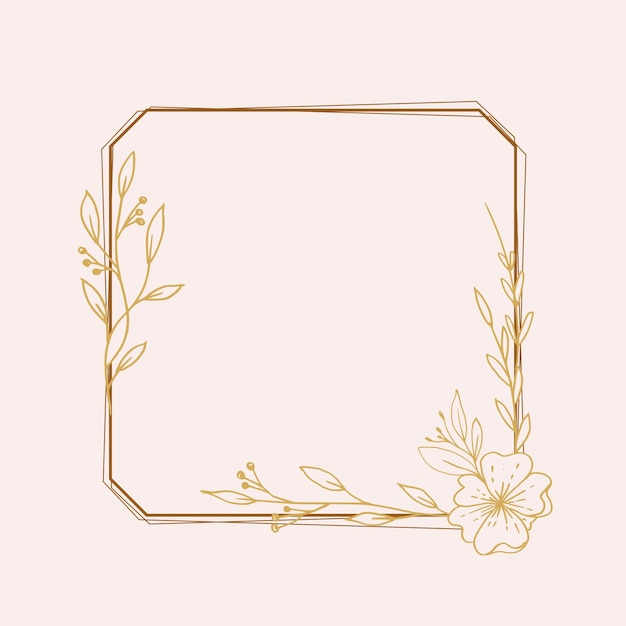 A gold frame with flowers on it