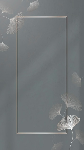 Вектор Золотая рамка с рисунком листьев гинкго вектор обои для мобильного телефона