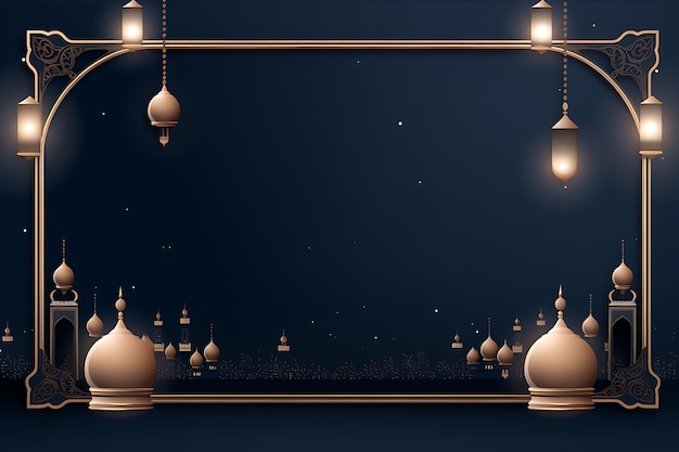 Gold Frame with Golden Lamps