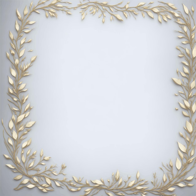 A gold frame with leaves