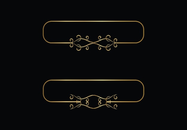 Vector gold frames on a black background