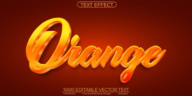 Gold Fruit Orange Editable and Scalable Vector Text Effect