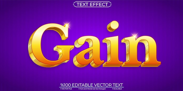 Gold gain editable and scalable text effect