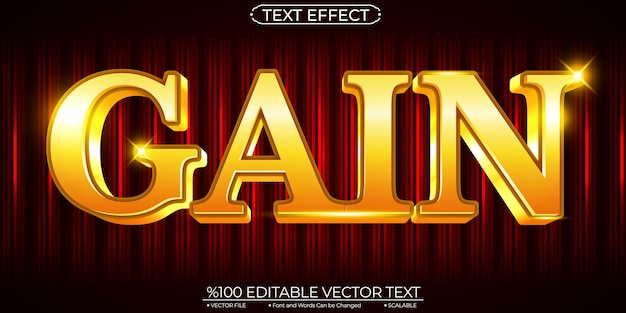 Gold Gain Editable and Scalable Vector Text Effect