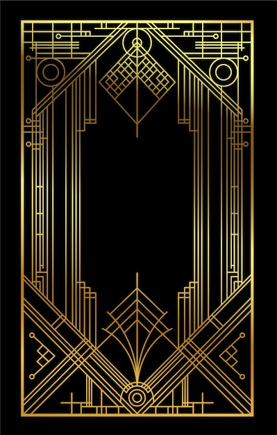 gold geometric art deco style line art vector illstration