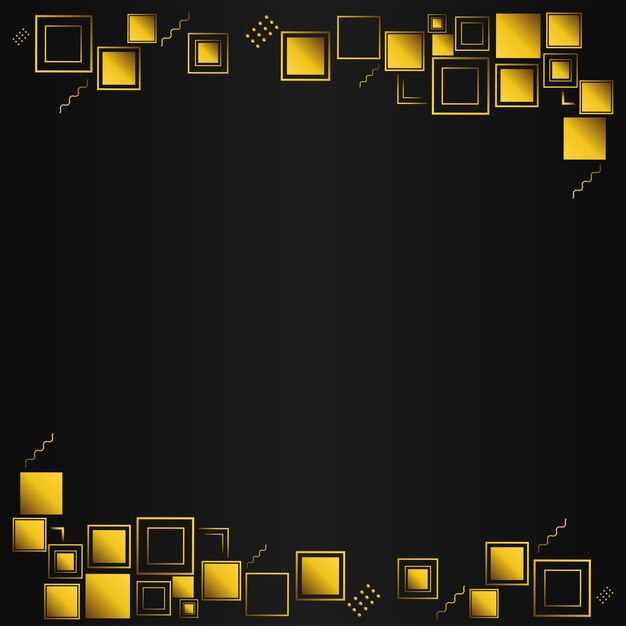 gold geometric design element on black background