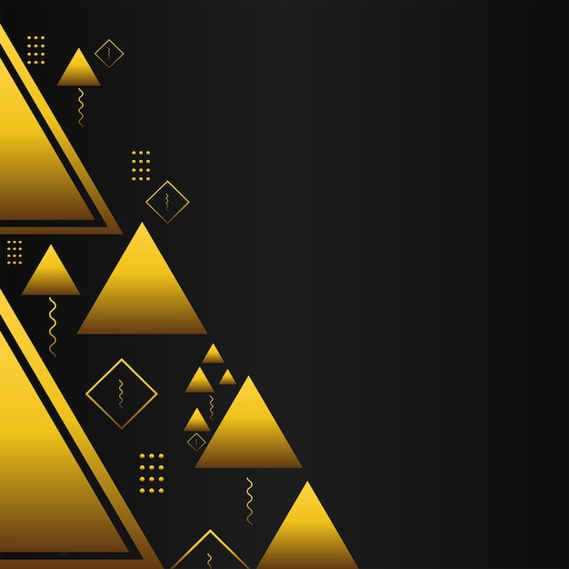 黒い背景の金色の幾何学的なデザイン要素