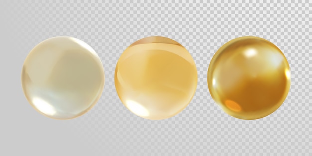 Gold glass ball isolated on transparent