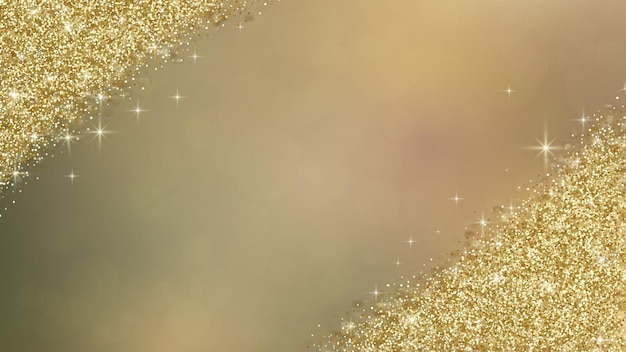 Vector gold glitter abstract background, design template 16:9