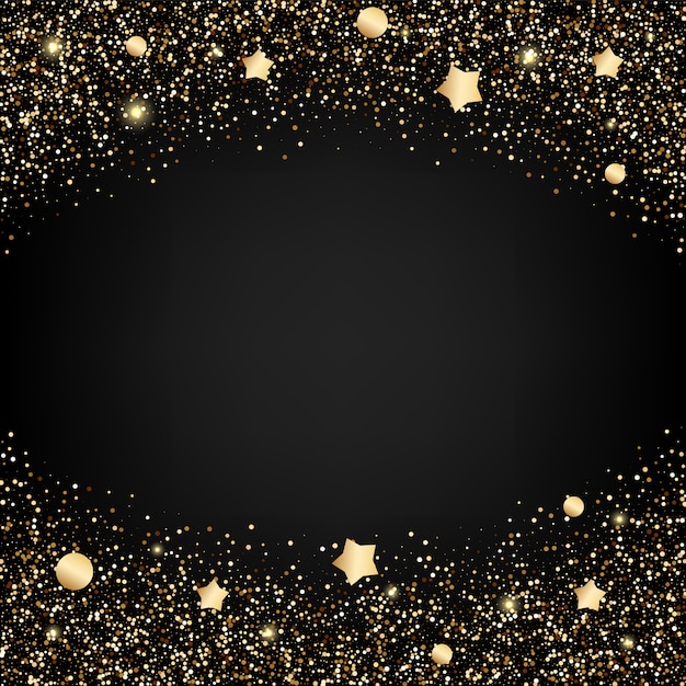 Gold glitter background with stars