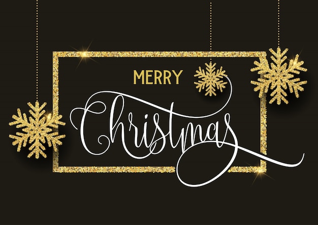 Vector gold glitter christmas background